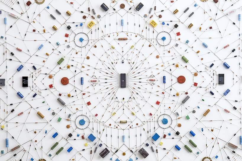leonardo ulian composes intricate technological mandalas from electronic components