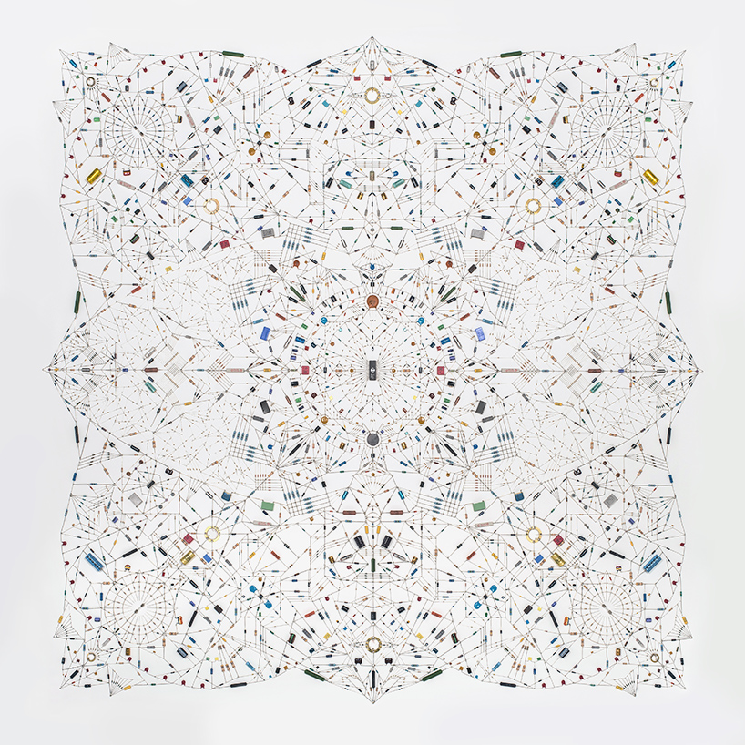 leonardo ulian composes intricate technological mandalas from electronic components