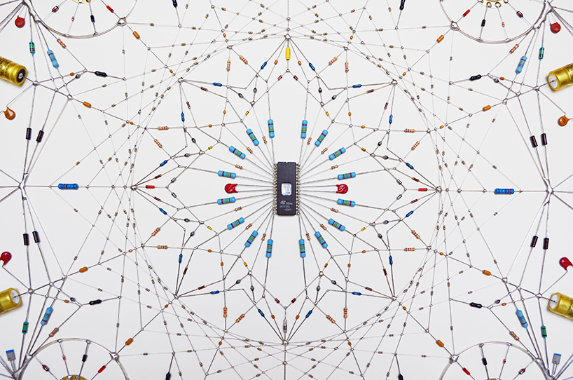 leonardo ulian composes intricate technological mandalas from electronic components