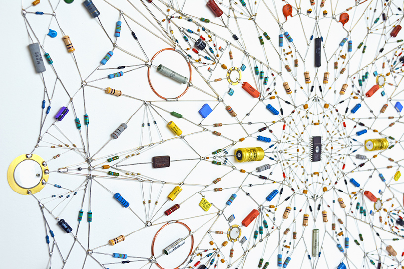 leonardo ulian composes intricate technological mandalas from electronic components