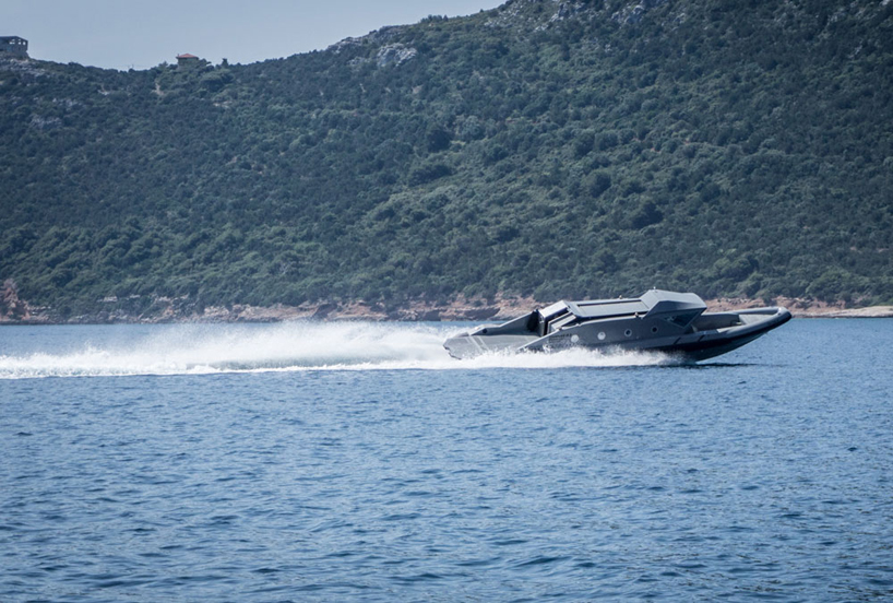 marvel 41 boat by marvel + nikos manafis is a one-off armored passenger carrier