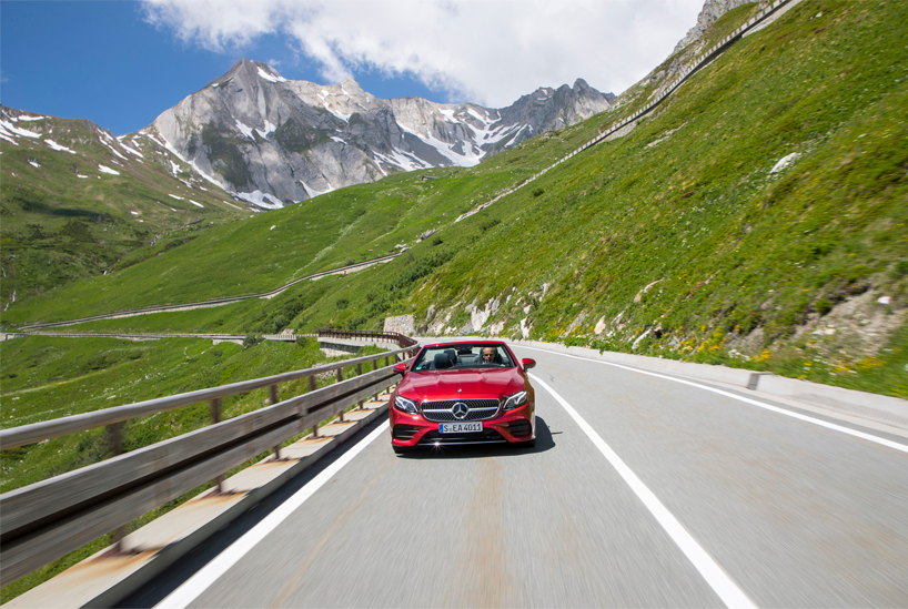 mercedes-benz E-class cabriolet driven through switzerland, france and ...