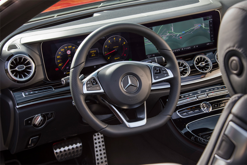 mercedes-benz E-class cabriolet driven through switzerland, france and italy