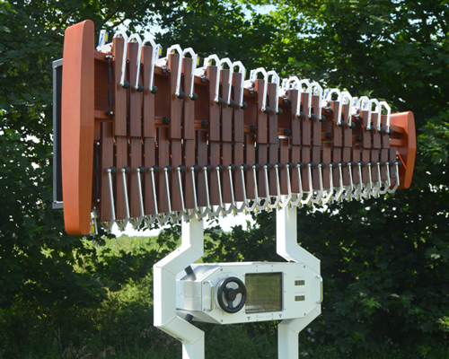 the massive 44-note ore-some xylophone generates randomly timed music