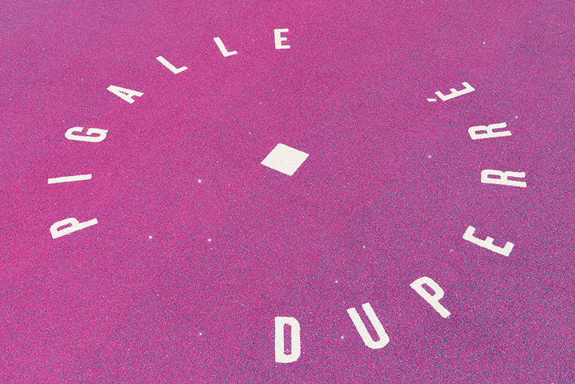 paris' pigalle basketball court canvassed in a gradient of smooth, iridescent hues