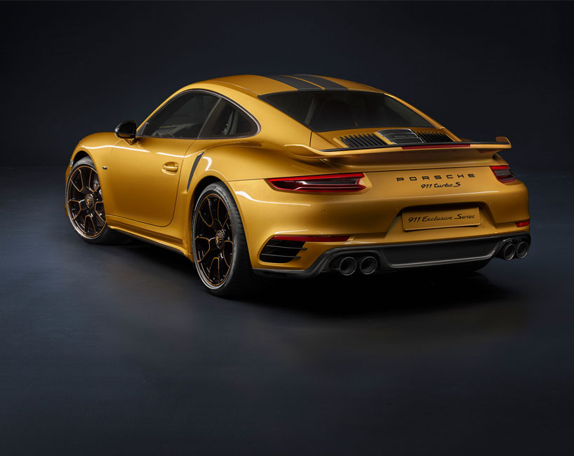 golden yellow porsche 911 turbo S exclusive series limited to 500 units