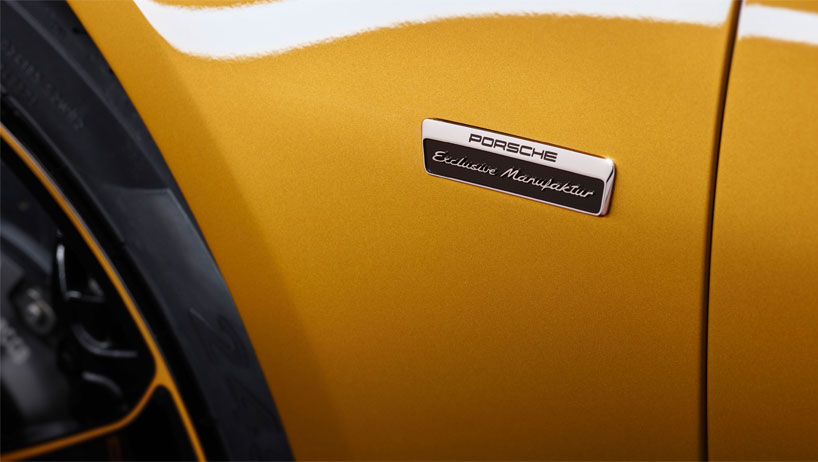 golden yellow porsche 911 turbo S exclusive series limited to 500 units