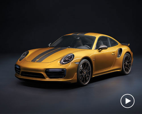 golden yellow porsche 911 turbo S exclusive series limited to 500 units