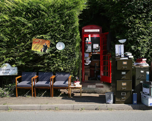 rhea thierstein transforms a little used phone box into a better call saul themed office