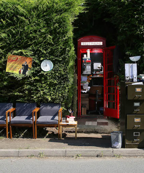rhea thierstein transforms a little used phone box into a better call saul themed office