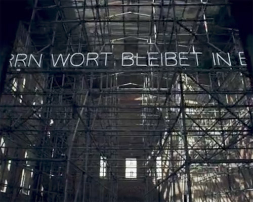 riku ikegaya's steel-pipe scaffolding installation revamps st. elisabeth church in berlin