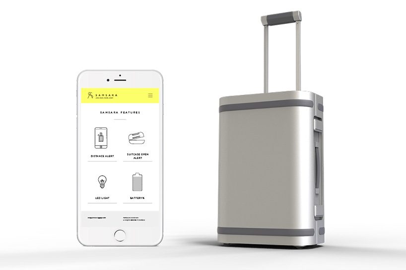 the samara smart, strong, and sturdy suitcase is made from aircraft-grade aluminium