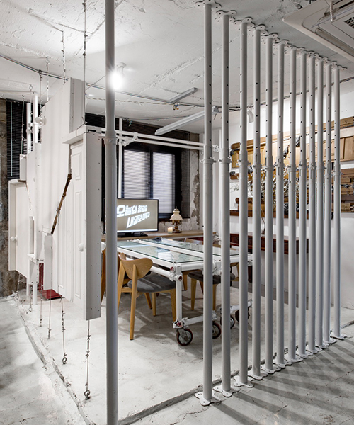 studio starsis models its latest office space in seoul like a construction site