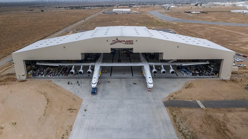 the stratolaunch, world's largest plane, emerges from hangar for first time