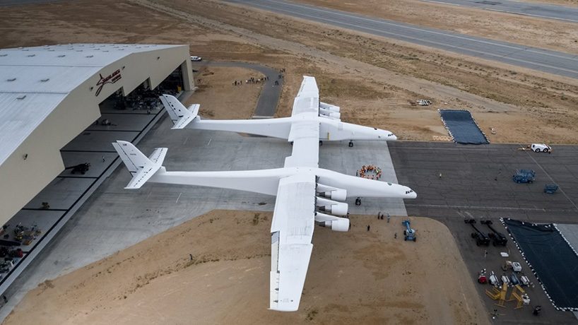 the stratolaunch, world's largest plane, emerges from hangar for first time
