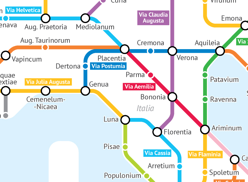 statistics student turns the roman empire's ancient roads into a subway map