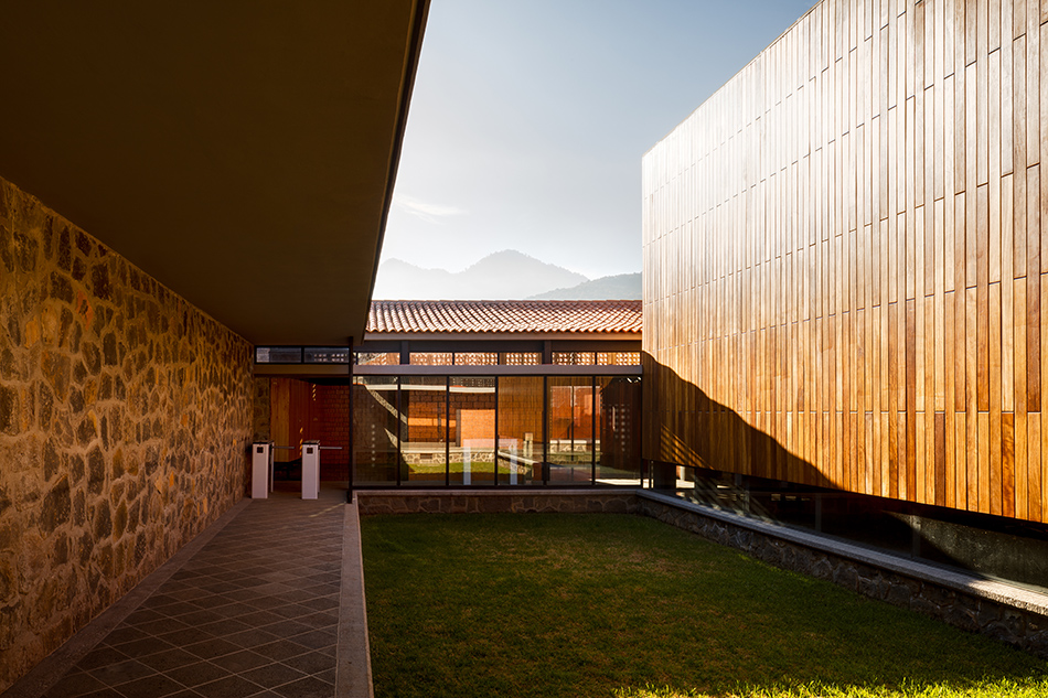 mauricio rocha + gabriela carrillo encircle courthouse in mexico with volcanic stone walls