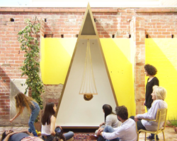 bees find a home in honeyfingers’ triangular 'temple' installation in melbourne