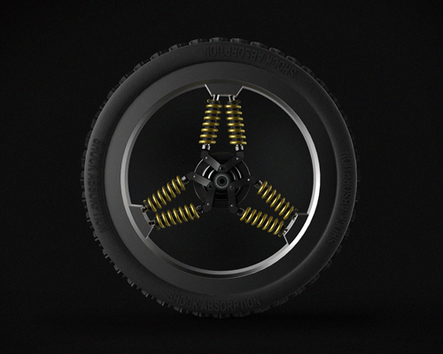 korean designer puts a spin on shock with impact-absorbing wheel concept