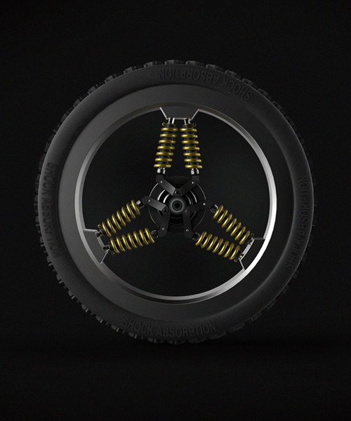 korean designer puts a spin on shock with impact-absorbing wheel concept