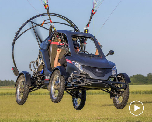 french flying car vaylon pégase flies over the english channel