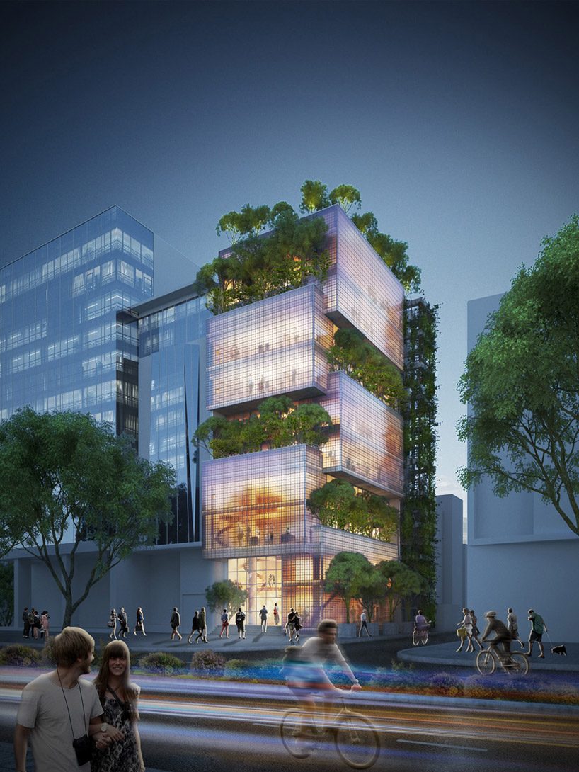 VTN architects blend greenery into nanoco head office in vietnam