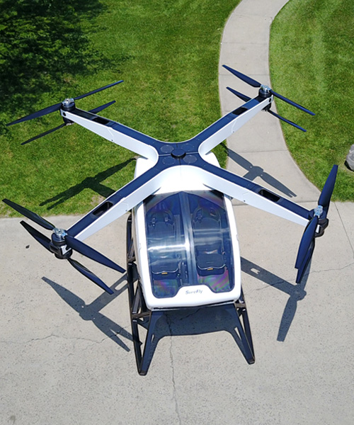 workhorse's 'surefly' fuses helicopter with drone into a carbon-fiber craft