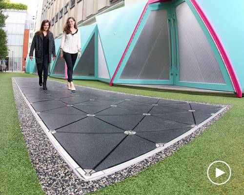 pavegan's walkway in london turns people's footsteps into electricity