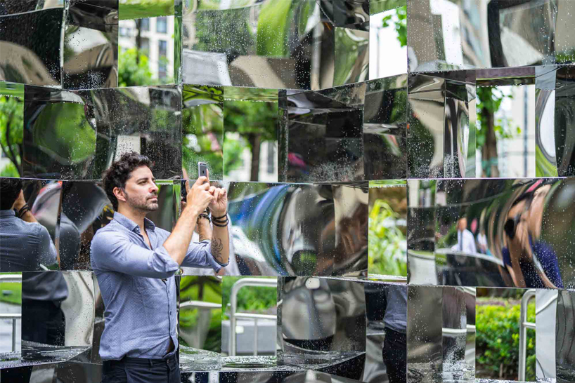 arnaud lapierre and UAP place immersive ring of mirrors in shanghai