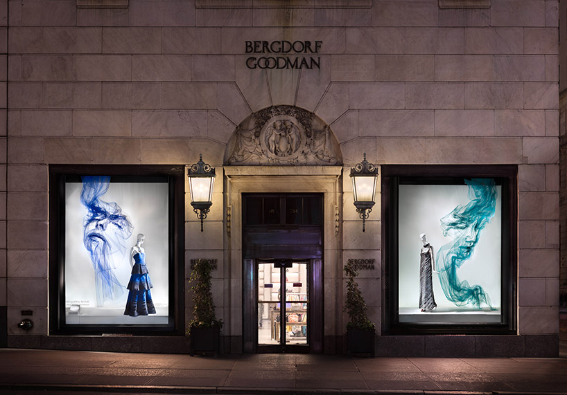 the artworks are hosted within the windows of new york’s bergdorf goodman d...