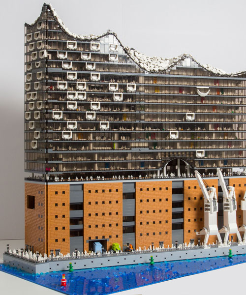 brickmonkey recreates the elbphilharmonie hamburg concert hall using 20,000 LEGO pieces