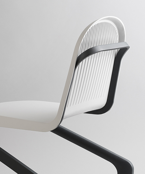 frederic rätsch x DuPont shape the double cantilever chair as a flexible public seating