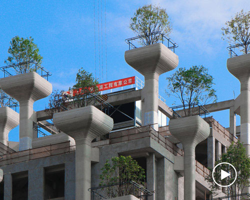 construction on heatherwick studio's 1000 trees complex in shanghai well underway