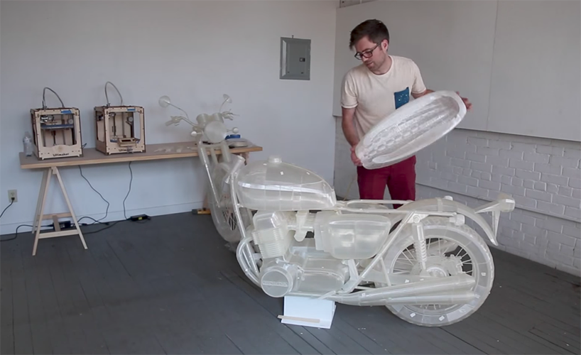 artist 3D prints their own honda CB500 motorcycle