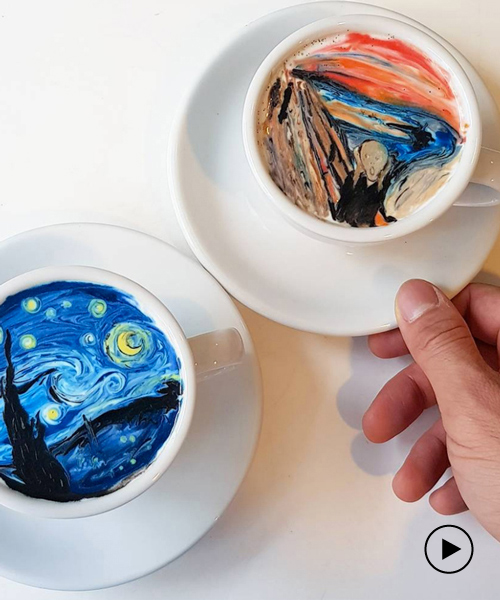 lee kang-bin recreates artistic masterpieces in the form of latte art