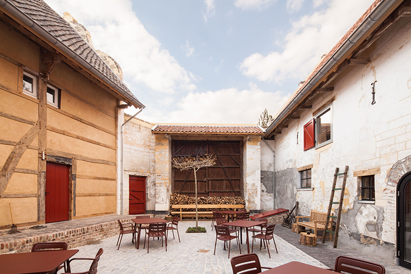 oversize roof tops mecanoo’s st. gerlach pavilion on dutch country estate