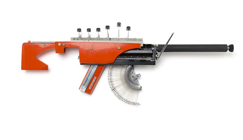 typewriter guns by eric nado play upon a war of words