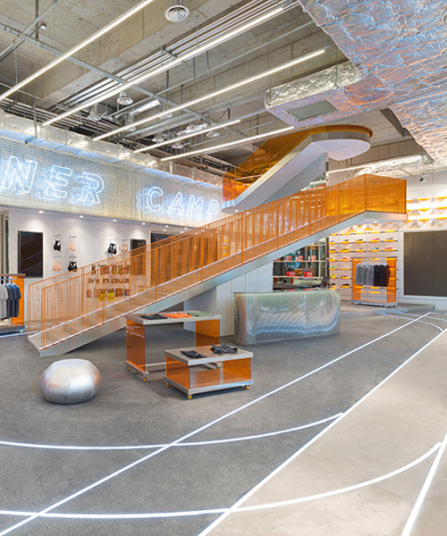prism design + office coastline's runner camp merges a retail shoe store with a gym facility