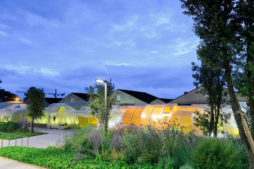 selgascano invades fondation d’entreprise martell's courtyard with transparent pavilion