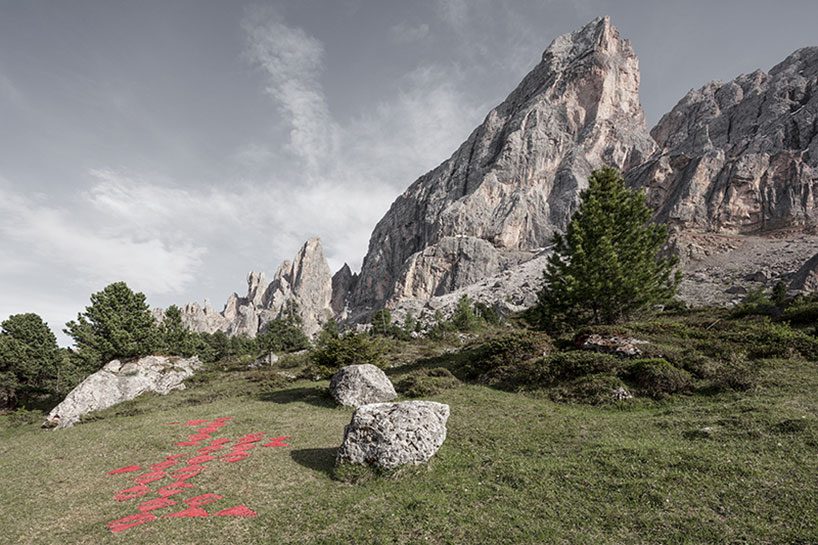smach's third open space exhibition is set in the mountainous landscape of the dolomites
