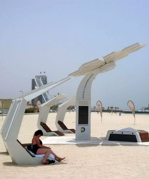 solar powered smart palm trees provide dubai with WIFI & charging points