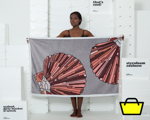 studiomateriality's beach towel collection is adorned with maritime creatures
