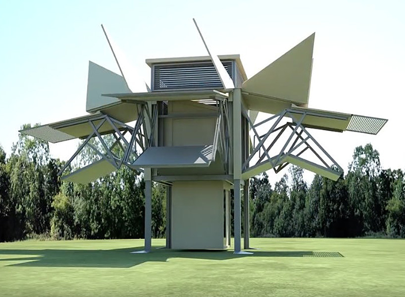 ten fold's house has unfold 8 minutes at the push of a button's houses unfold in eight minutes at the push of a button