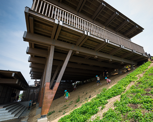 tezuka architects rebuilds kindergarten in japan using tsunami-damaged cedar trees