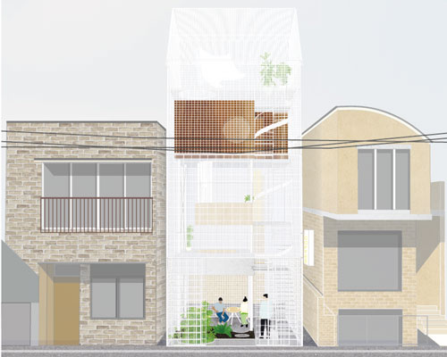 the shoji house project is a vertical and translucent residence in tokyo city