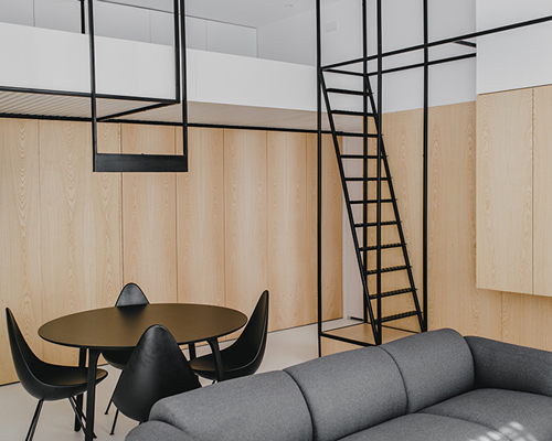 MUS architects' wireframe apartment in cracow is designed to adjust the clients' lifestyle