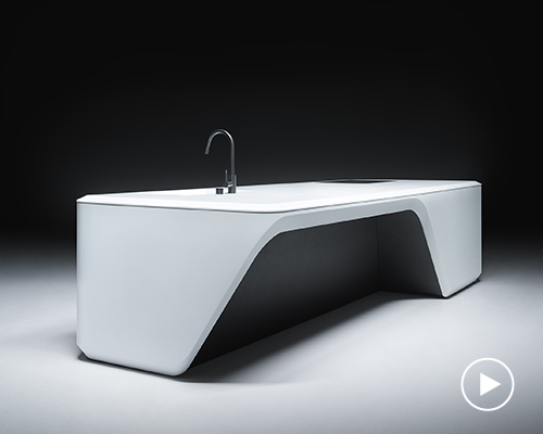 zaha hadid design applies signature lines to cove kitchen for boffi