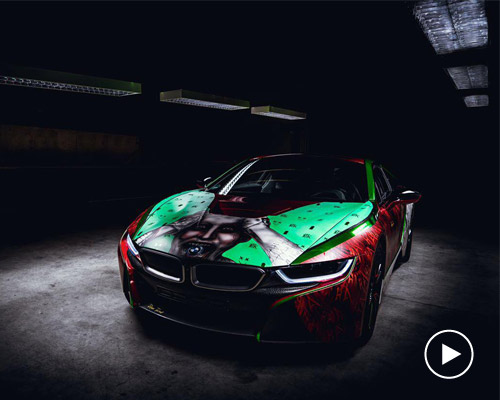 rene turrek's BMW i8 the joker design is a supercar for a supervillain