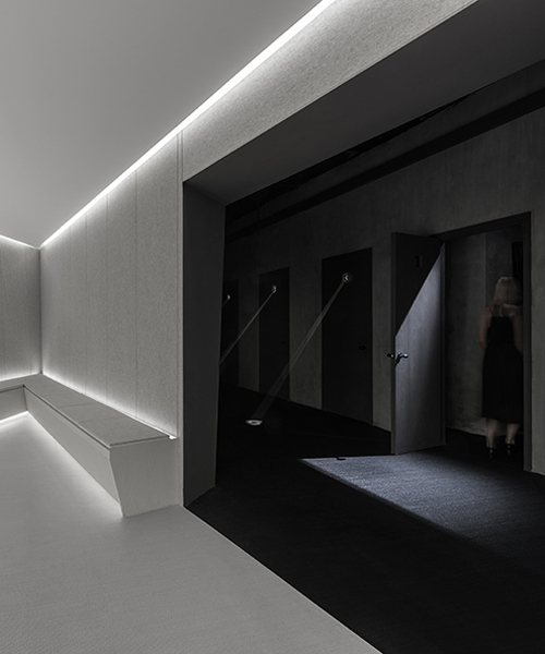 more design office's jianliju theater is alive with drama due to its film noir atmosphere