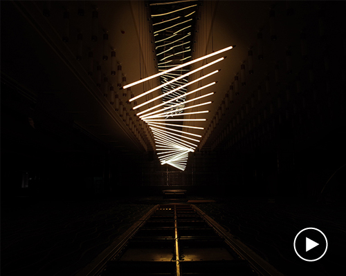 kinetic lighting installation designed by WHYIXD hovers through space and time